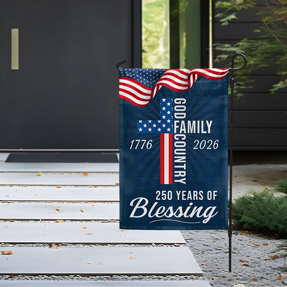 250 Years of Blessing God 1776 2026 Patriotic Flag 3-Day Shipping