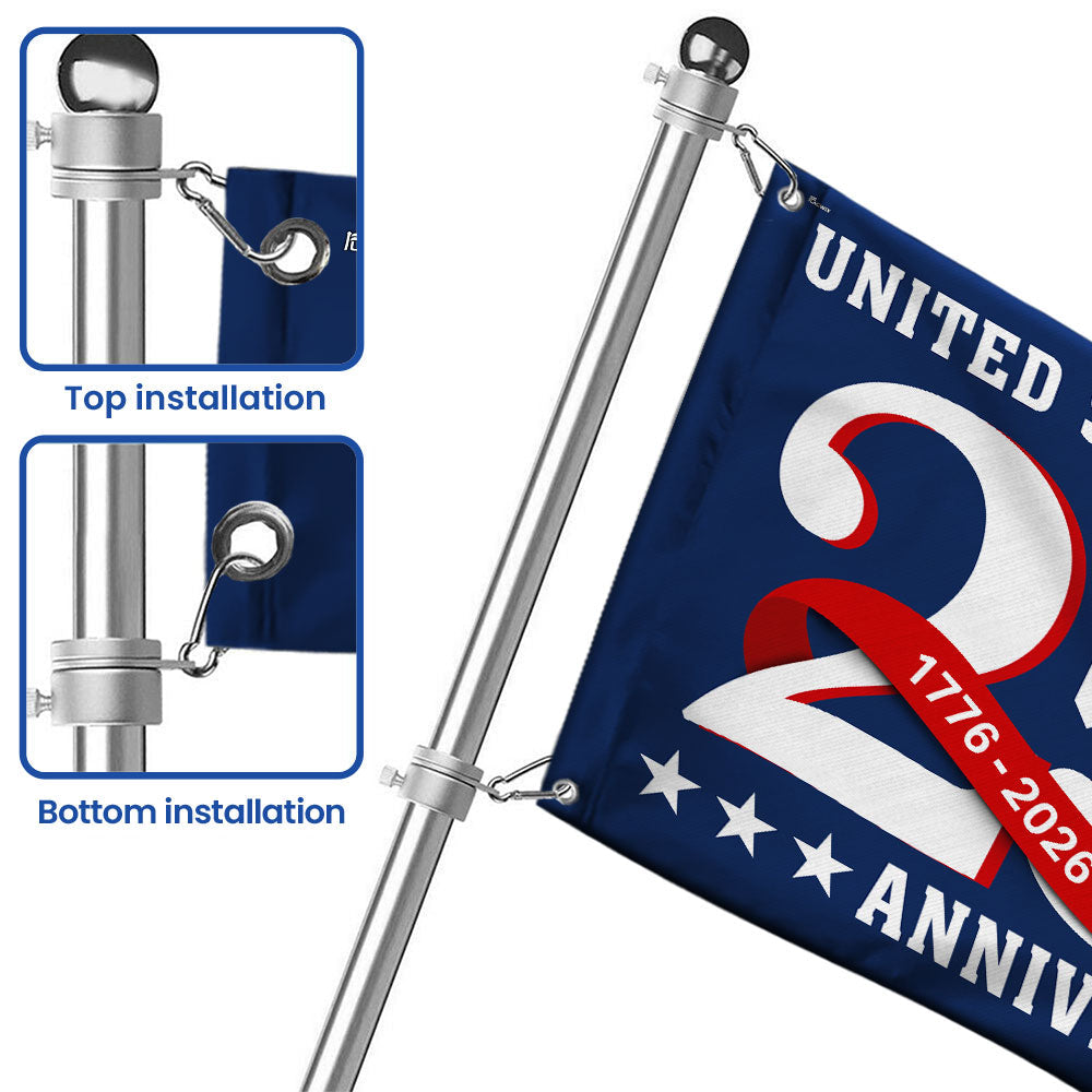 250 Years Patriotic Grommet Flag for the United States 1776 2026