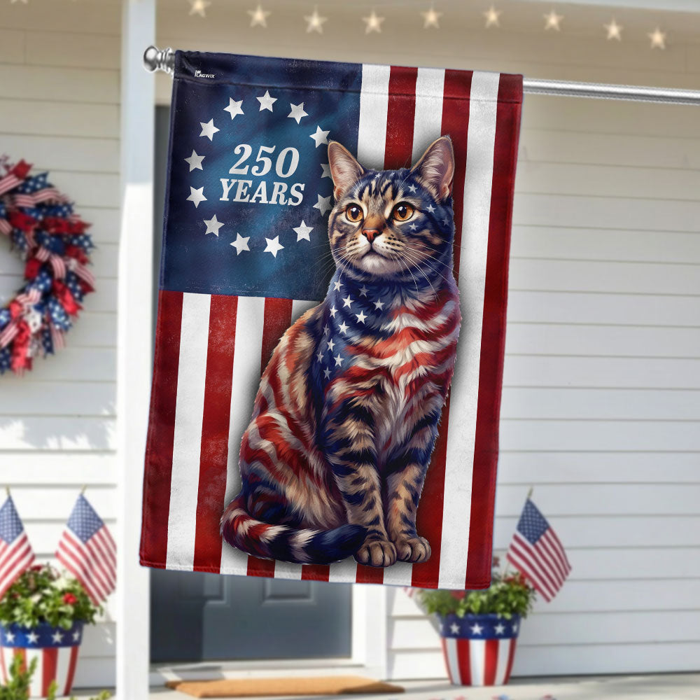 Betsy Ross Cat Lover Patriotic Flag for 250 Years of America