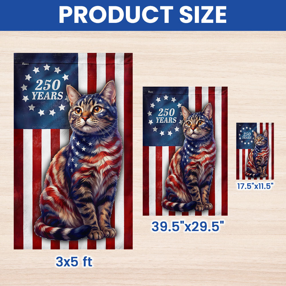 Betsy Ross Cat Lover Patriotic Flag for 250 Years of America
