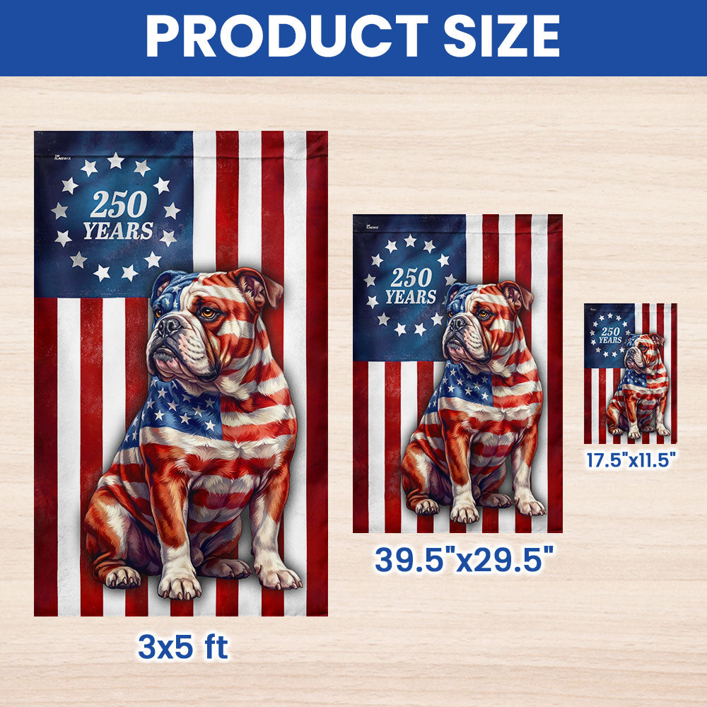 Betsy Ross Bulldog Patriotic Flag for 250 Years of America Anniversary