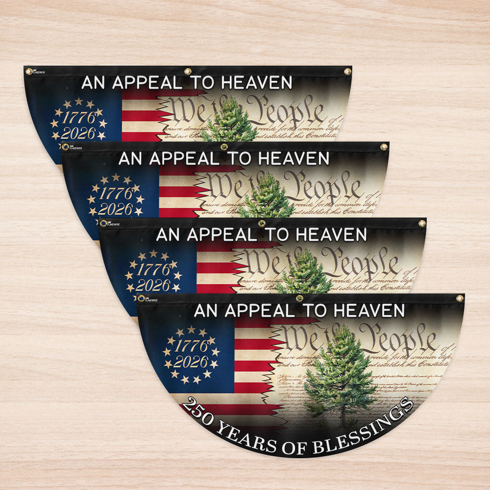 250 Years of Blessings Christian Fan Flag, Appeal To Heaven Patriotic 1776 2026 American Flag Decor