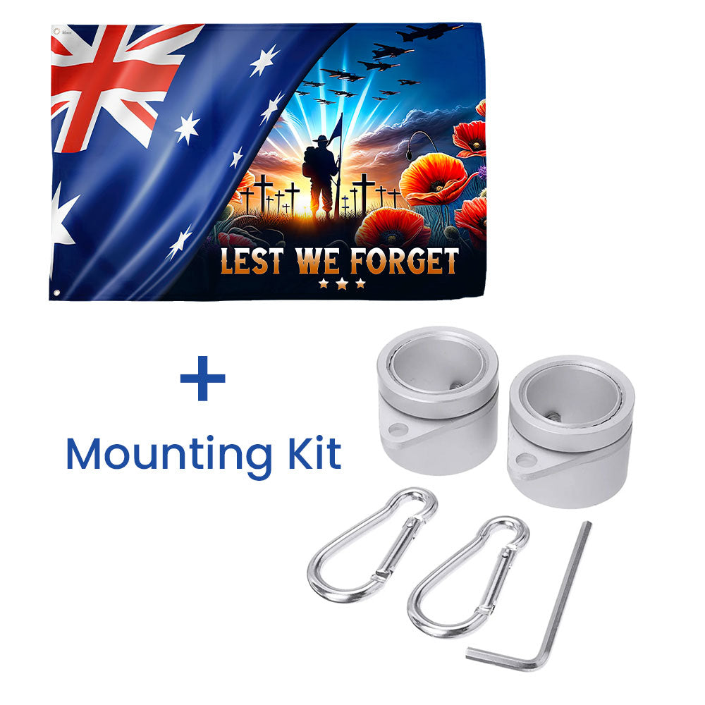 Australia Flag for Anzac Day, Australian Veteran Lest We Forget Grommet Flag