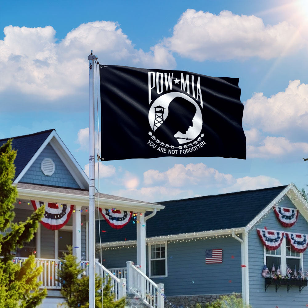 American Memorial Veterans Flag, You Are Not Forgotten Patriotic POW/MIA Grommet Flag