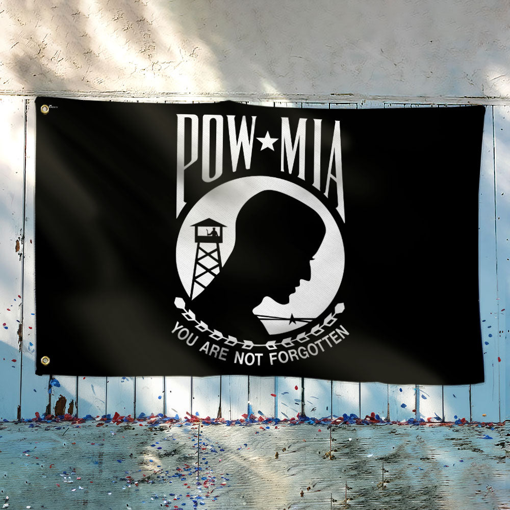 American Memorial Veterans Flag, You Are Not Forgotten Patriotic POW/MIA Grommet Flag