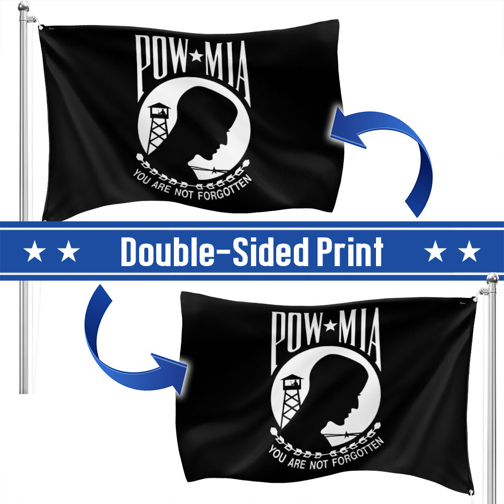 American Memorial Veterans Flag, You Are Not Forgotten Patriotic POW/MIA Grommet Flag