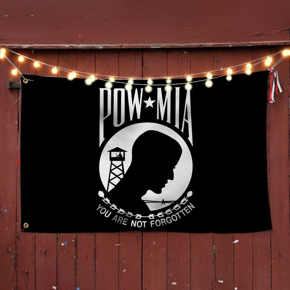 American Memorial Veterans Flag, You Are Not Forgotten Patriotic POW/MIA Grommet Flag