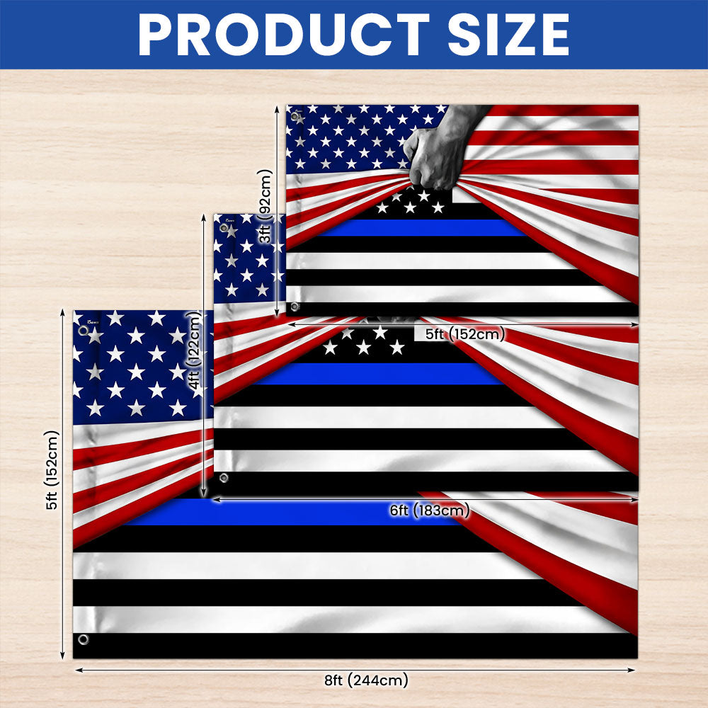 Patriotic Police The Thin Blue Line American Flag