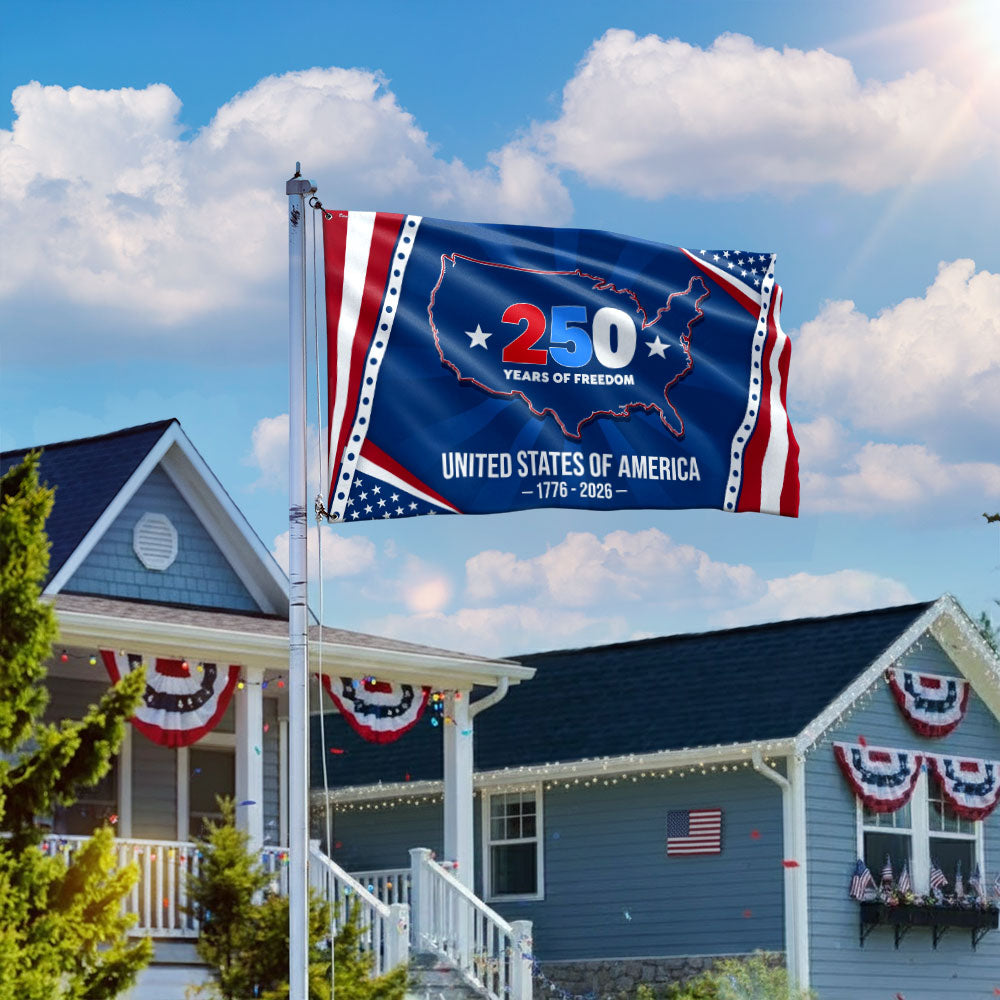 250 Years of Freedom Semiquincentennial Grommet Flag, United States of America 1776 2026