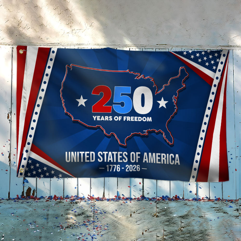 250 Years of Freedom Semiquincentennial Grommet Flag, United States of America 1776 2026
