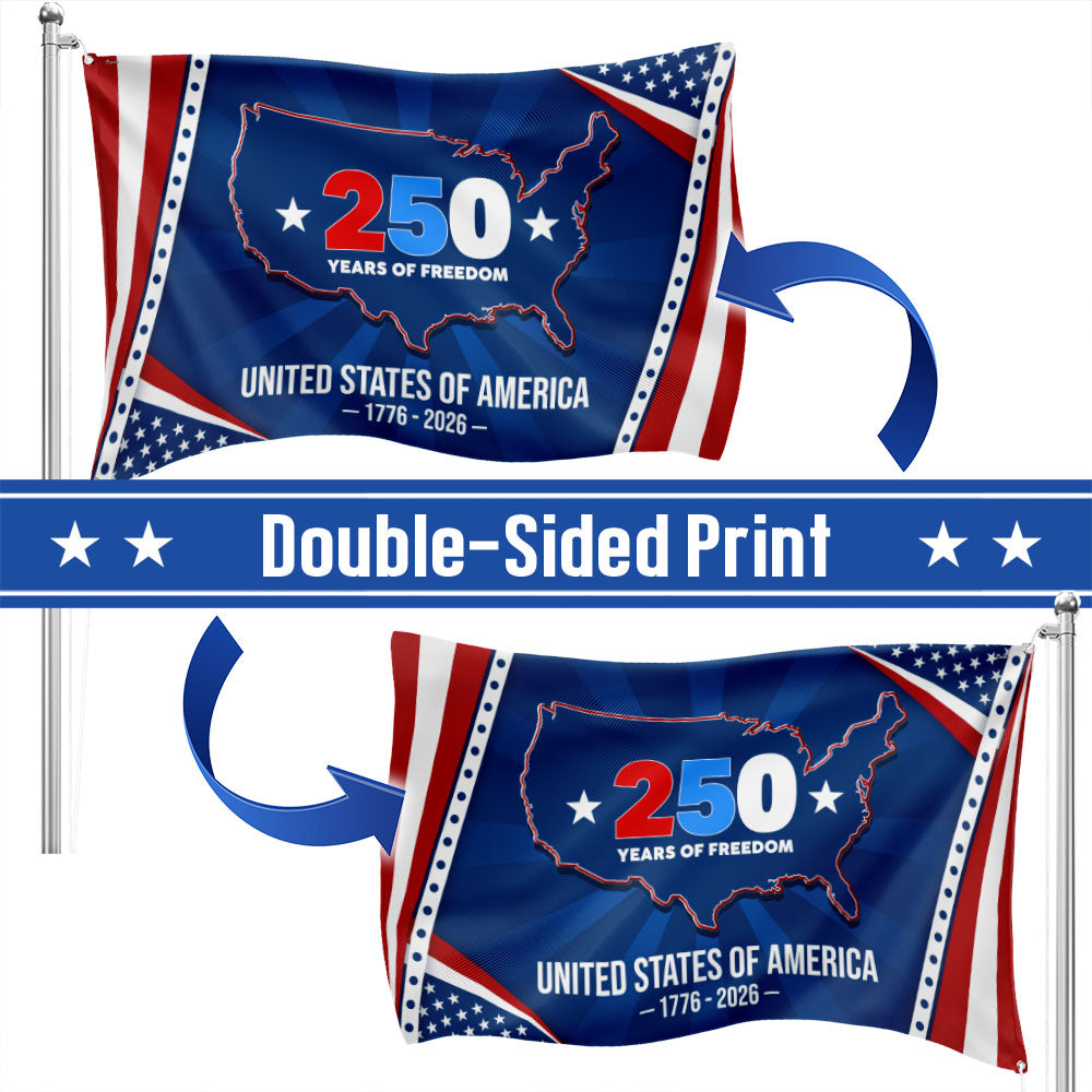 250 Years of Freedom Semiquincentennial Grommet Flag, United States of America 1776 2026