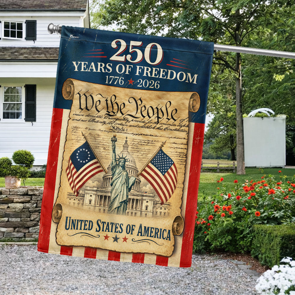 250 Years of Freedom We The People Garden Flag, America 1776 2026 Anniversary Flag Decor