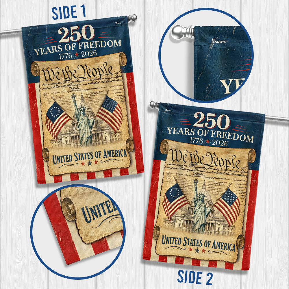 250 Years of Freedom We The People Garden Flag, America 1776 2026 Anniversary Flag Decor