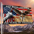 250 Years of Freedom Christian Grommet Flag, God Bless America 1776 2026 Flag