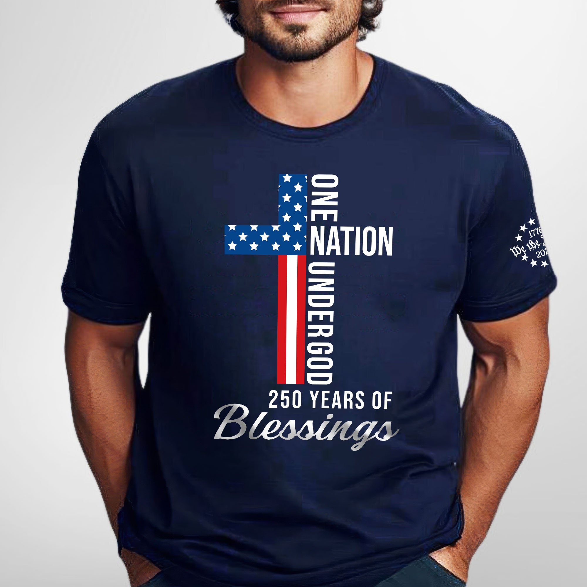 Patriot We The People Christian T-Shirt, 250 Years One Nation Under God 1776 2026 Tee