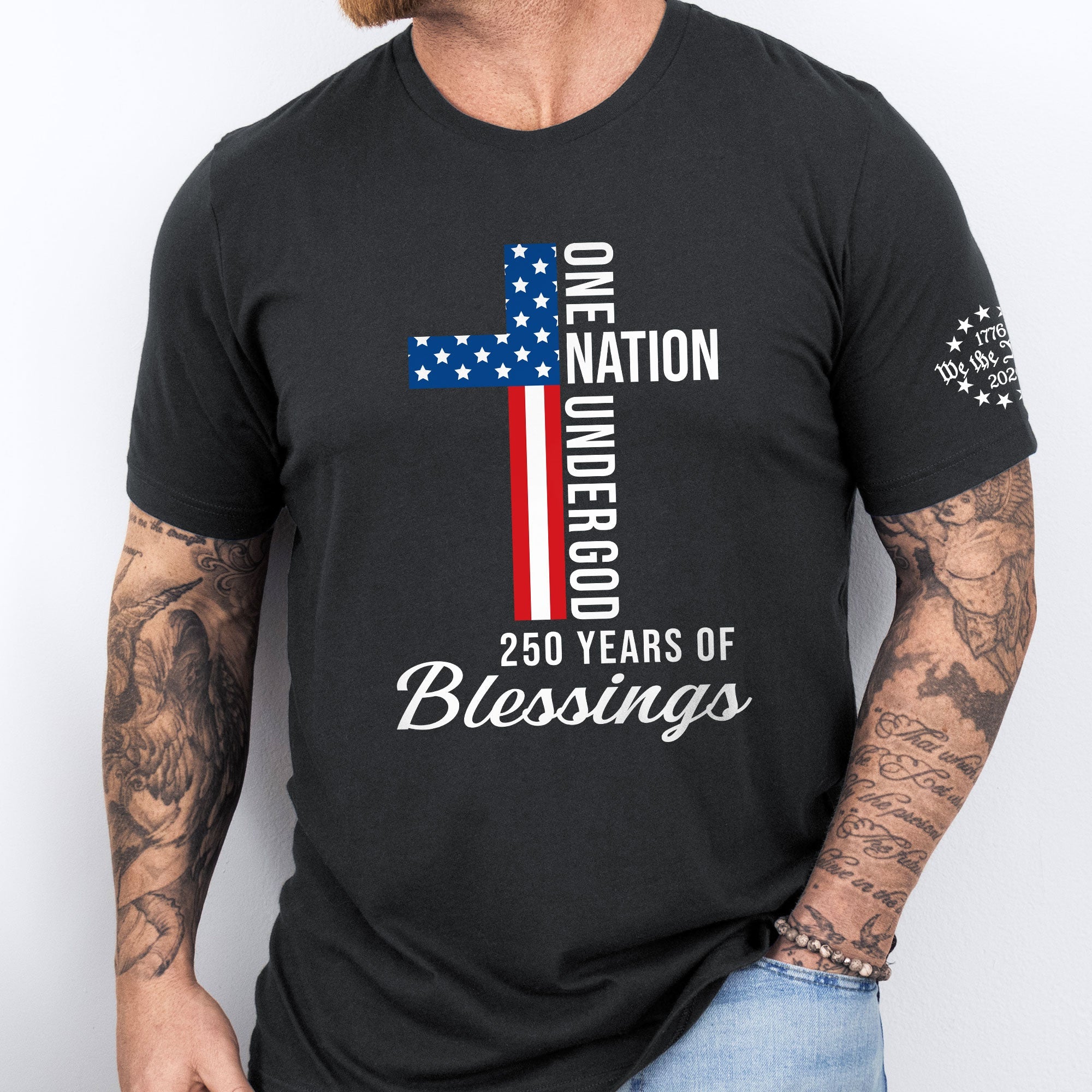 Patriot We The People Christian T-Shirt, 250 Years One Nation Under God 1776 2026 Tee