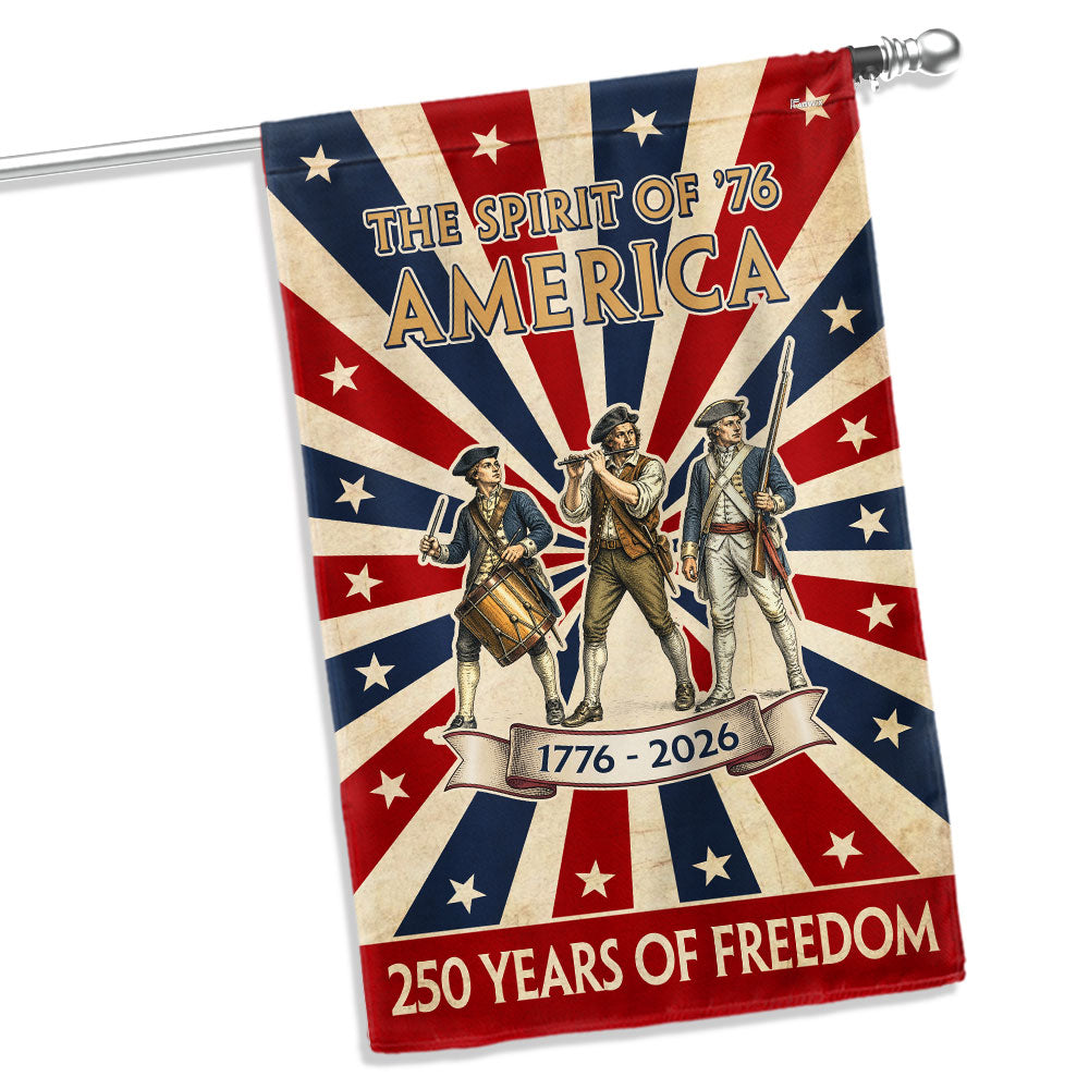 The Spirit of '76 American Revolution Garden Flag, 250 Years 1776 2026 Flag Decor