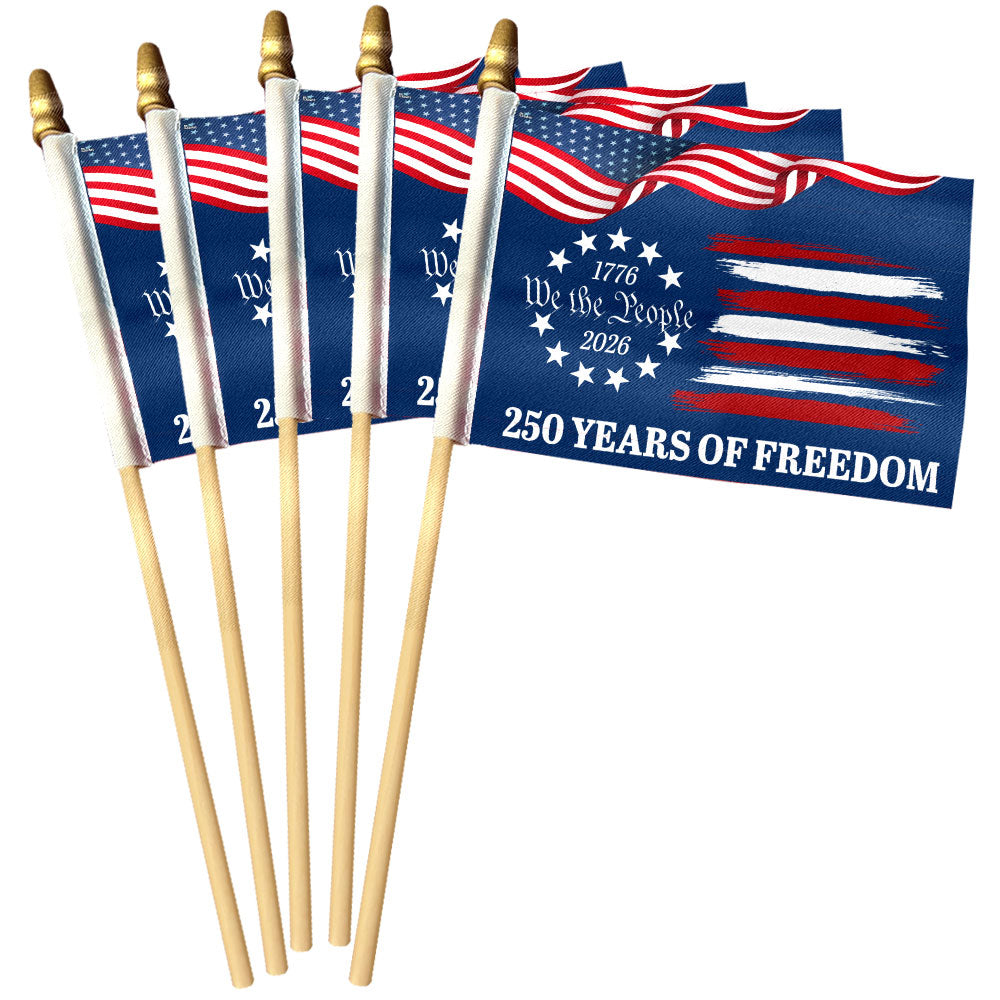 We The People 250 Years Handheld Flag for America Semiquincentennial 1776 2026
