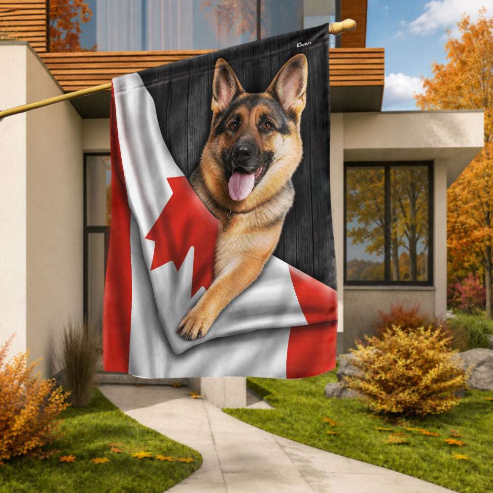 Canadian German Shepherd Garden Flag, Decor for Dog Lovers