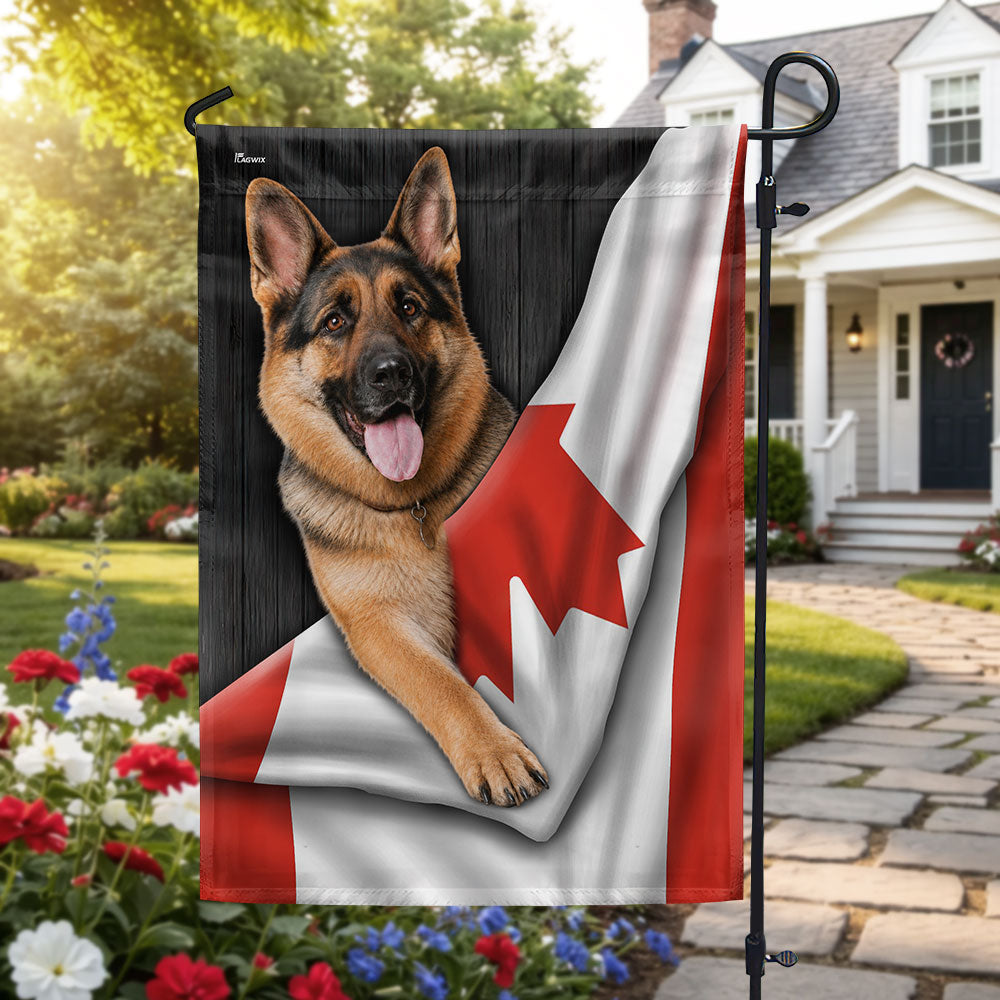 Canadian German Shepherd Garden Flag, Decor for Dog Lovers