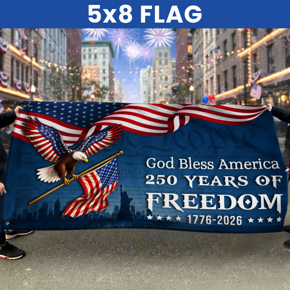 God Bless America 1776 2026 Grommet Flag for Decor 250 Years of Freedom