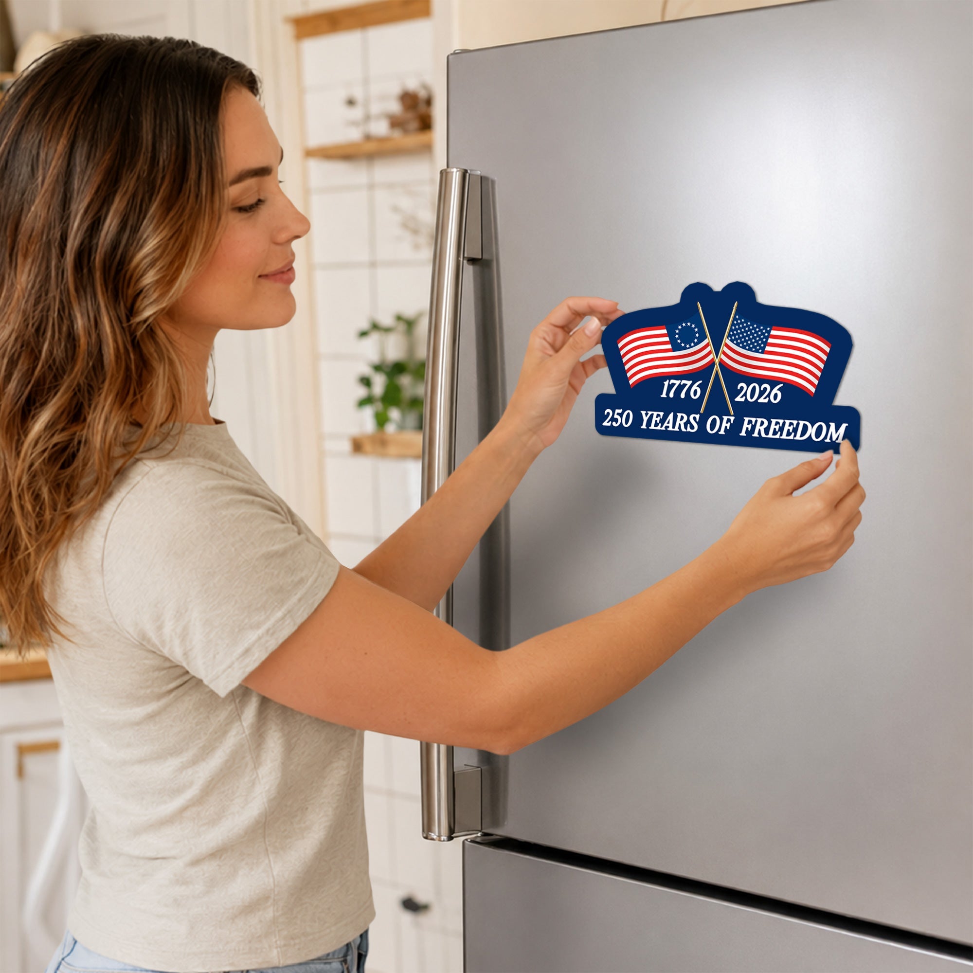 250 Years of Freedom Car Magnet, 1776 2026 Decor Sticker for 250th Anniversary