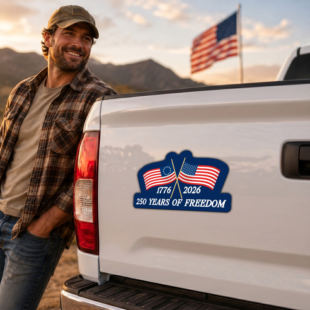 250 Years of Freedom Car Magnet, 1776 2026 Decor Sticker for 250th Anniversary