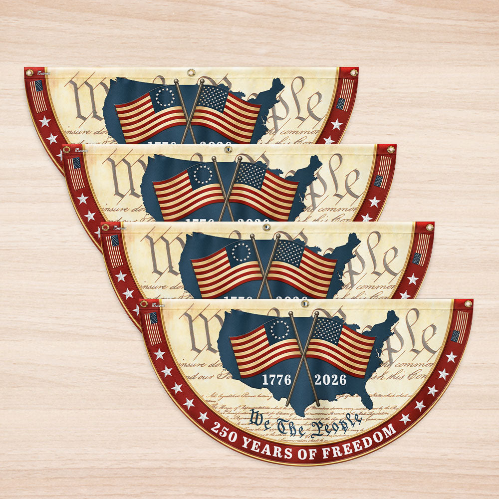 We The People 1776 2026 Patriotic Fan Flag, 250 Years of Freedom American Flag Decor