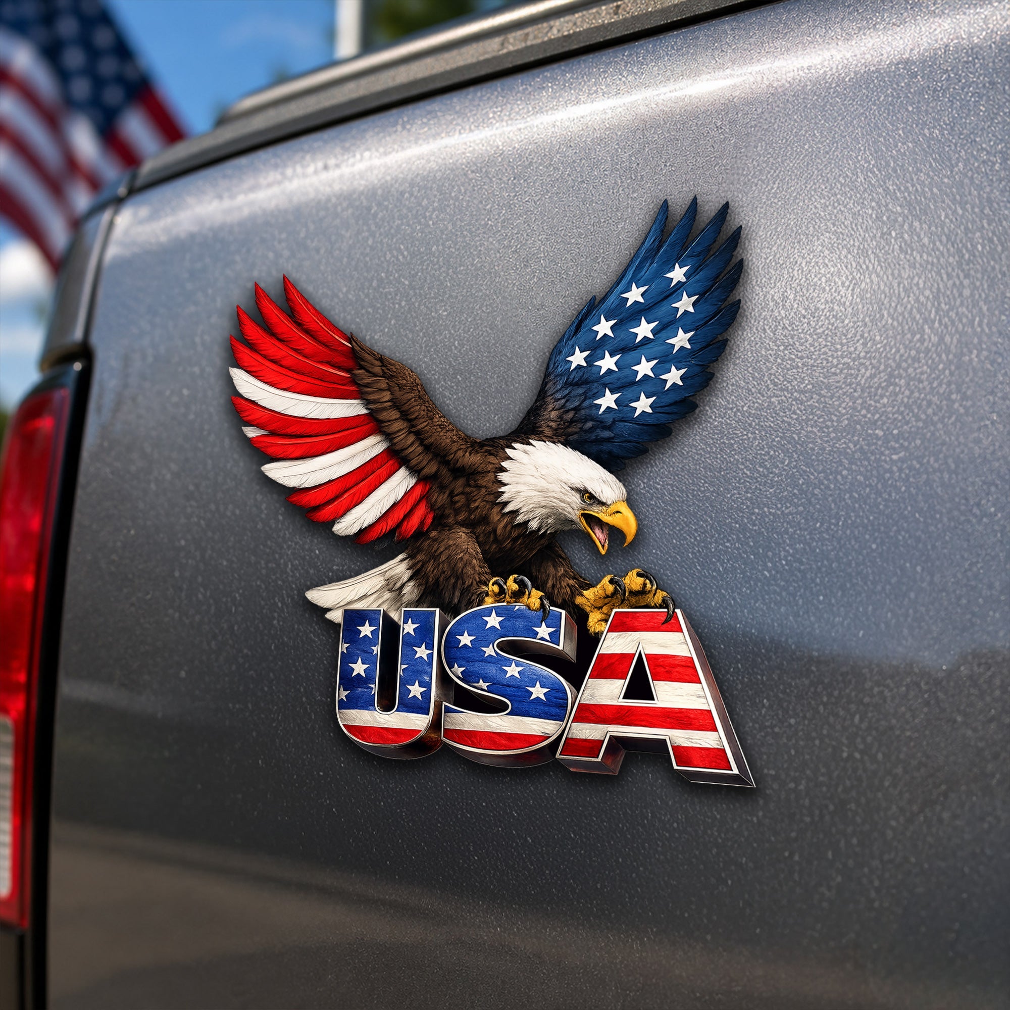 American Patriotic Car Magnet with Bald Eagle USA for 250th Anniversary