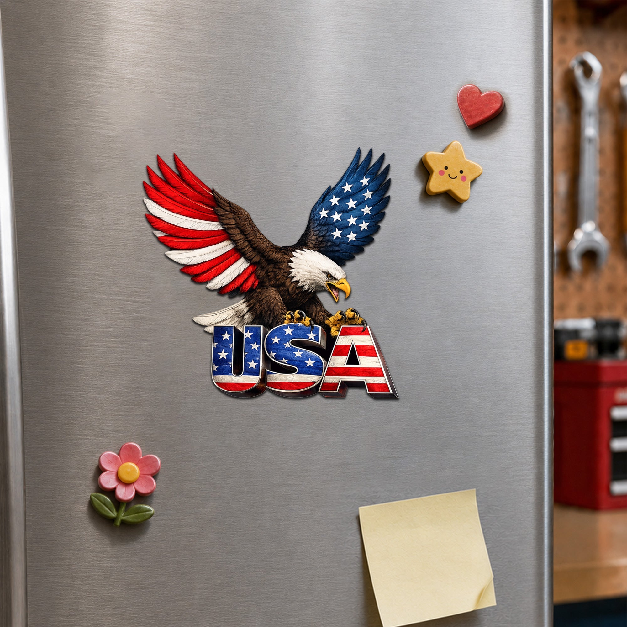 American Patriotic Car Magnet with Bald Eagle USA for 250th Anniversary
