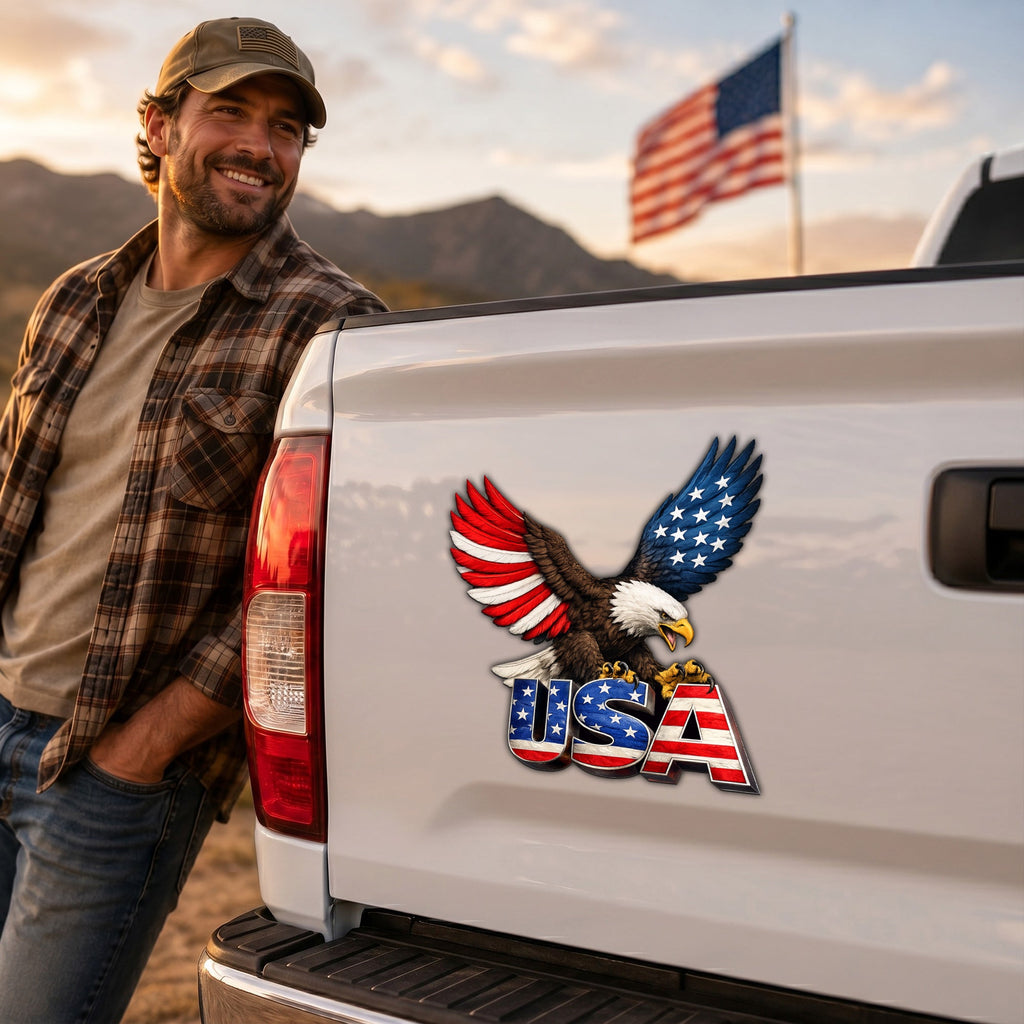 American Patriotic Car Magnet with Bald Eagle USA for 250th Anniversary