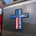 Patriotic Cross God Family Car Magnet for 250 Years of America Christian Decor