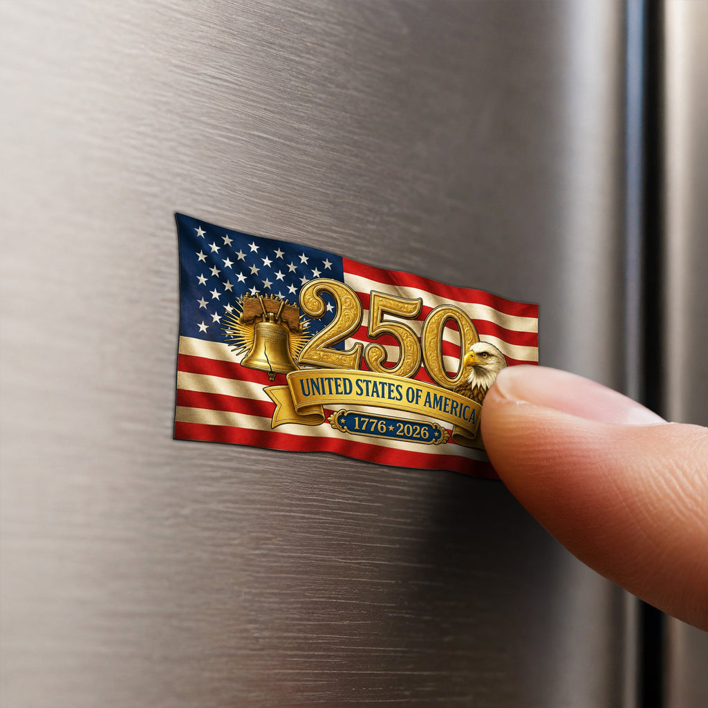250 Years United States Magnetic Refrigerator Stickers, America 1776 2026 Decor Sticker for Car