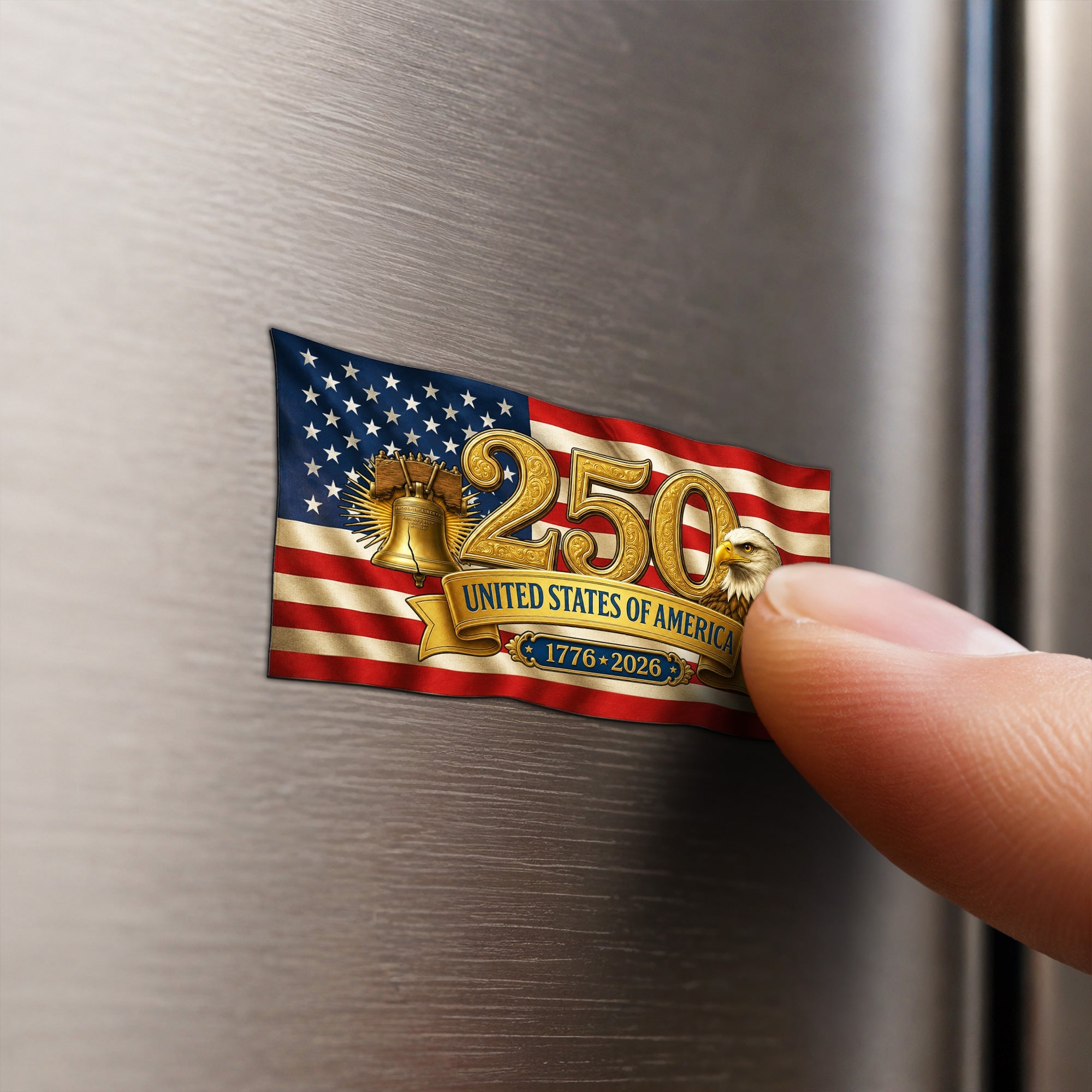 250 Years United States Magnetic Refrigerator Stickers, America 1776 2026 Decor Sticker for Car