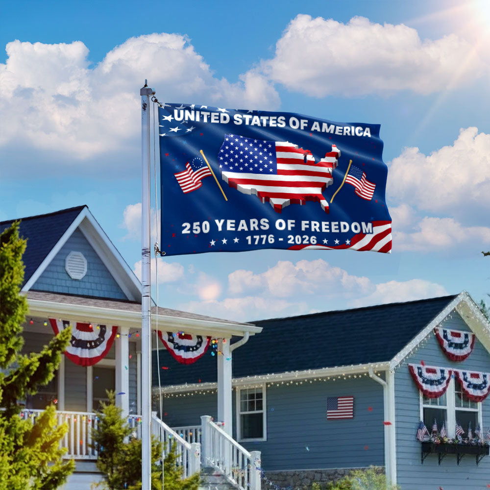 250 Years Semiquincentennial United States Grommet Flag Decor for 1776 2026