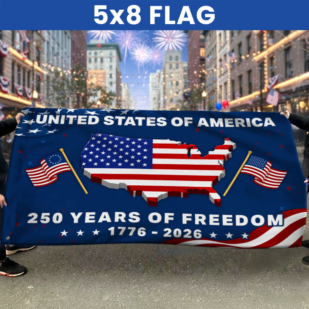 250 Years Semiquincentennial United States Grommet Flag Decor for 1776 2026