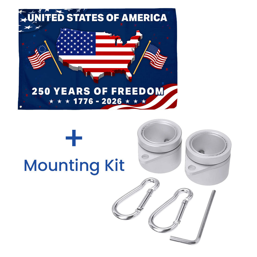 250 Years Semiquincentennial United States Grommet Flag Decor for 1776 2026