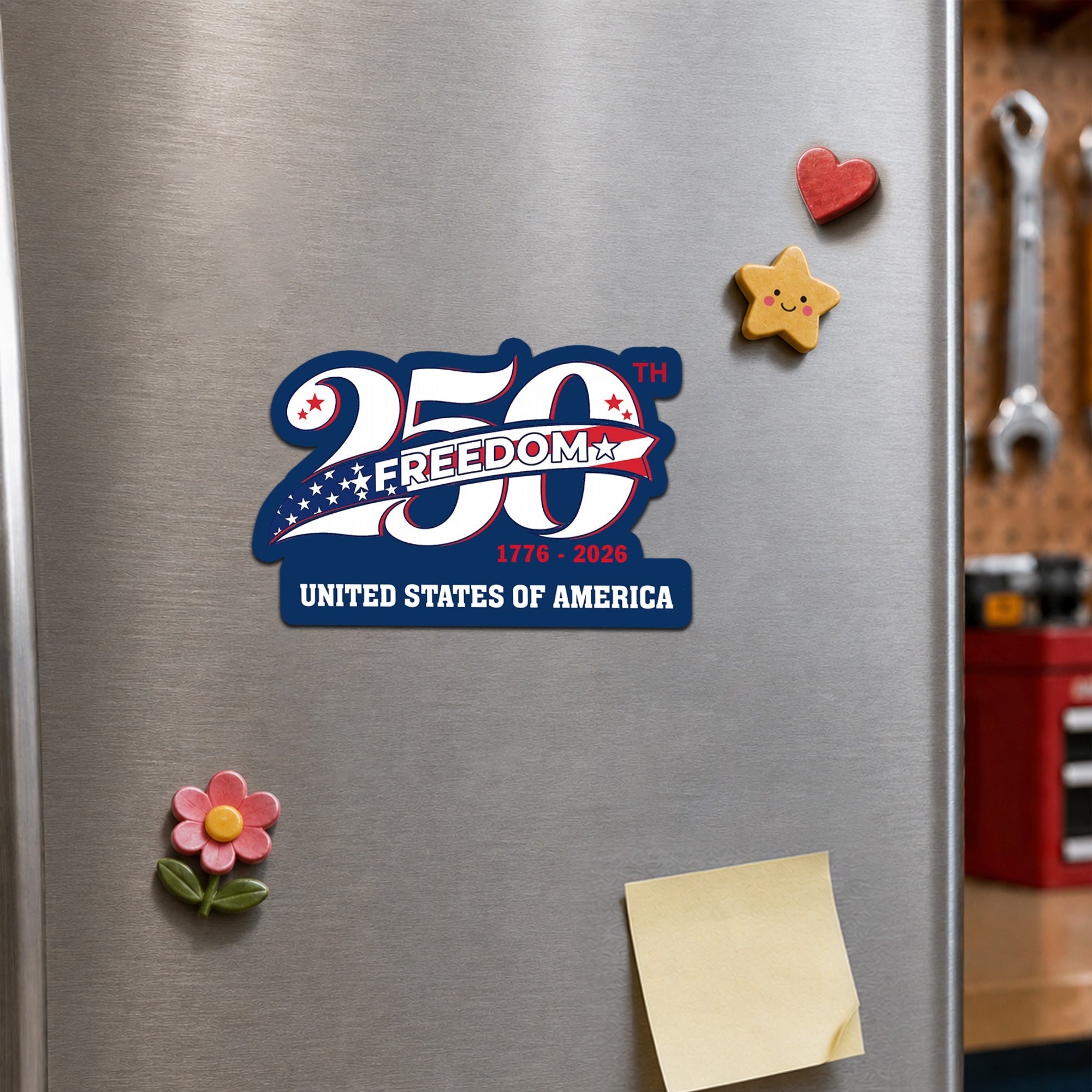 250 Years of Freedom Magnet Refrigerator Stickers, America 1776 2026 Decor Sticker for Car
