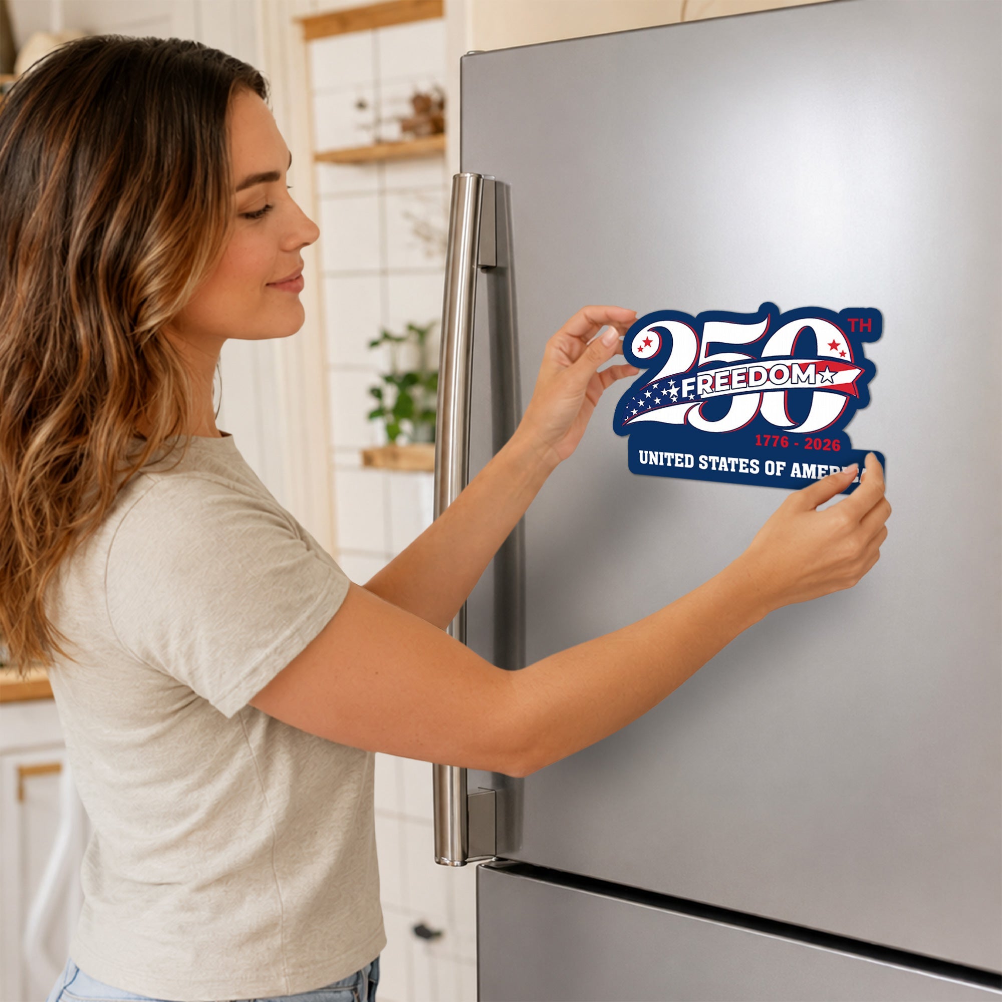 250 Years of Freedom Magnet Refrigerator Stickers, America 1776 2026 Decor Sticker for Car