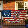 250 Years of Freedom Fan Flag with Eagle We The People Patriotic 1776 2026 Decor