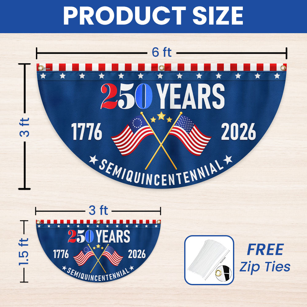Flagwix American Flag - Flagwix America 250th Anniversary Non-Pleated Fan Flag