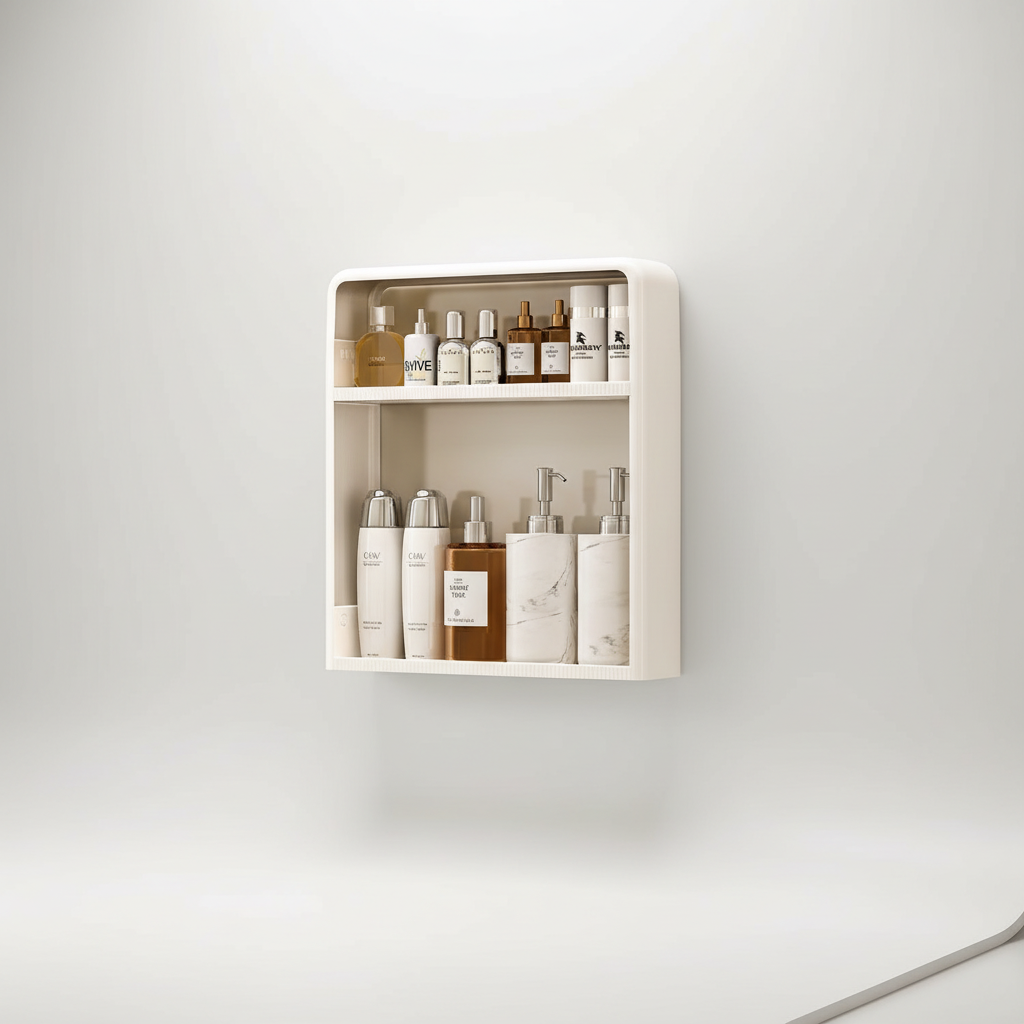 Minimalist Bathroom Shelf Made of Plastic - SpaceTidy