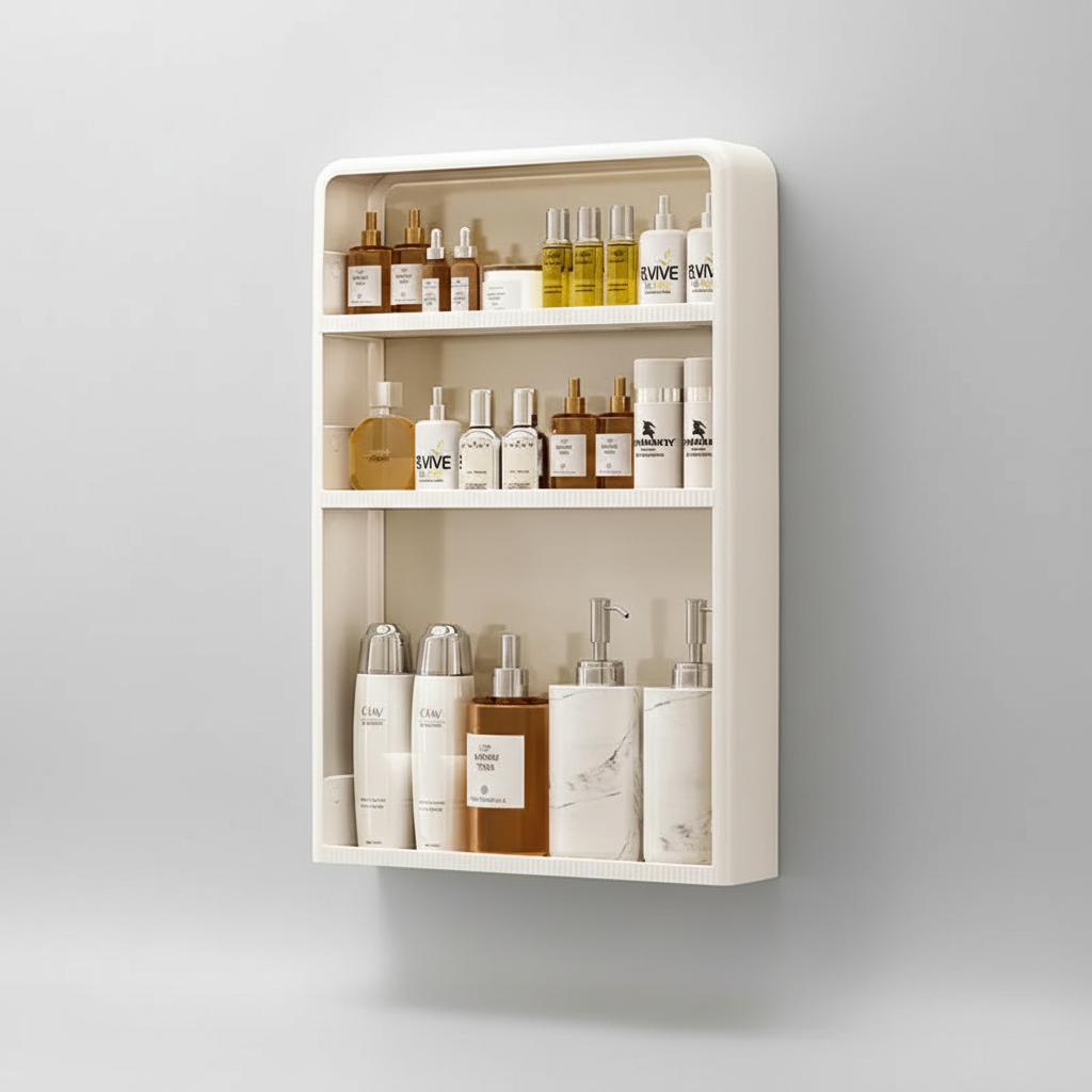 Minimalist Bathroom Shelf Made of Plastic - SpaceTidy