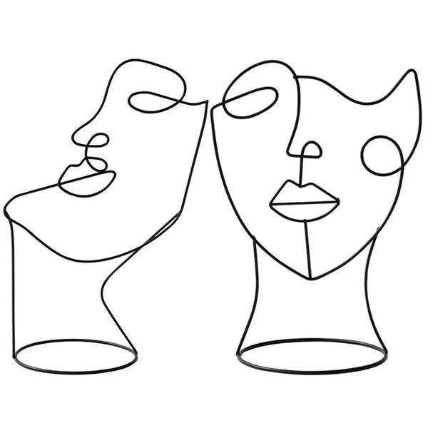 Moderne abstrakte Einlinien-Gesicht Kopf Dekorative Kunst | Brehn