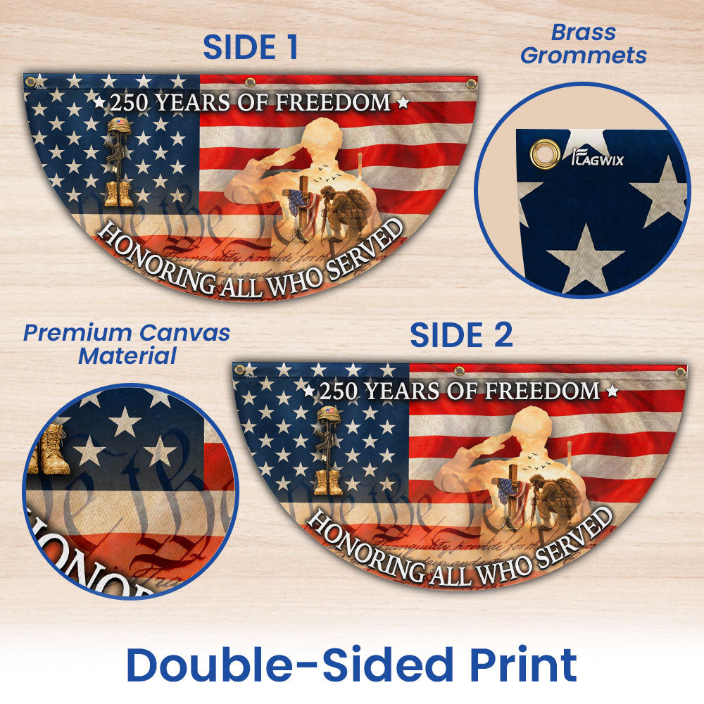 250 Years of Freedom Honoring Veterans Battlefield Vintage Flagwix Fan Flag