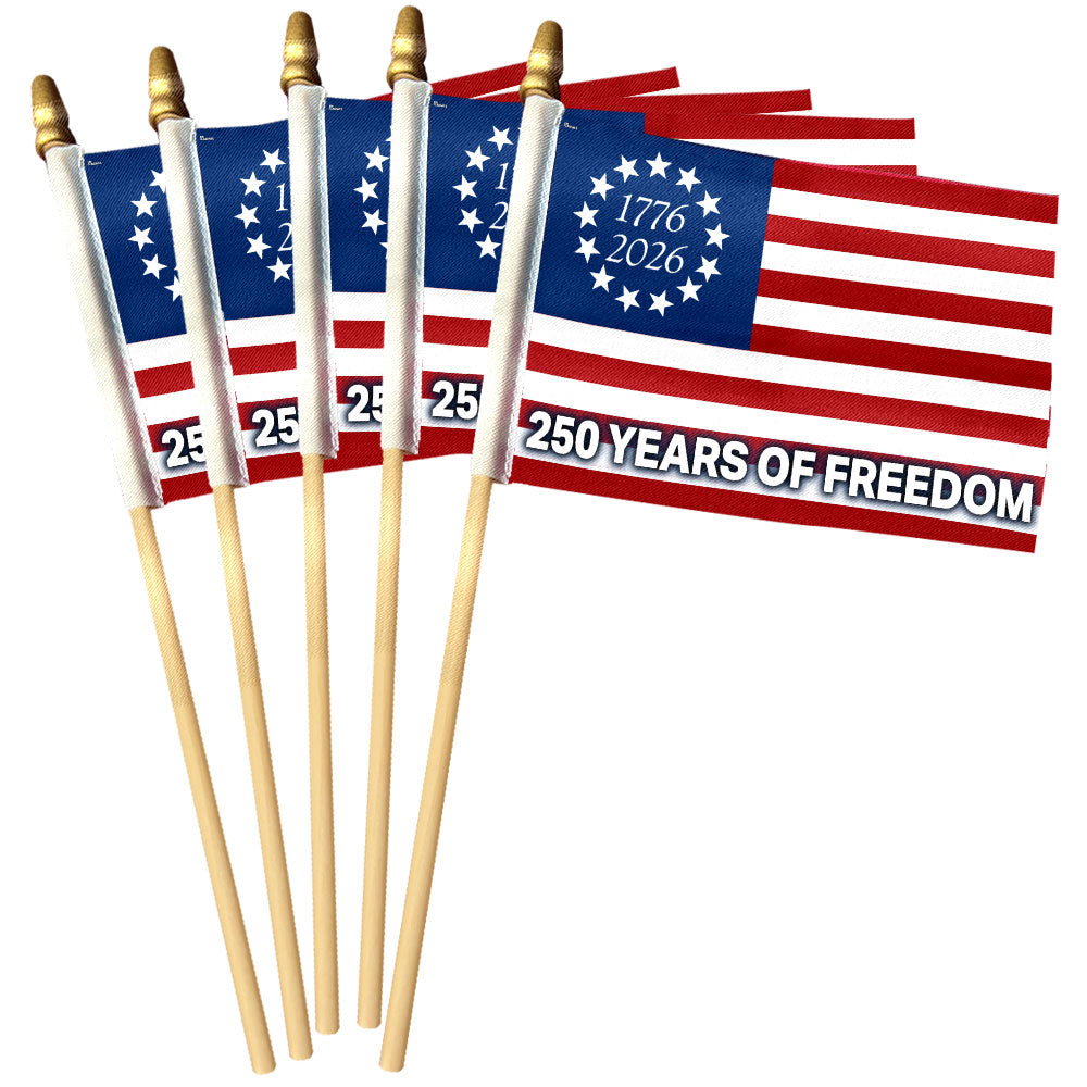 250 Years of Freedom Independence Day Betsy Ross American Handheld Flag
