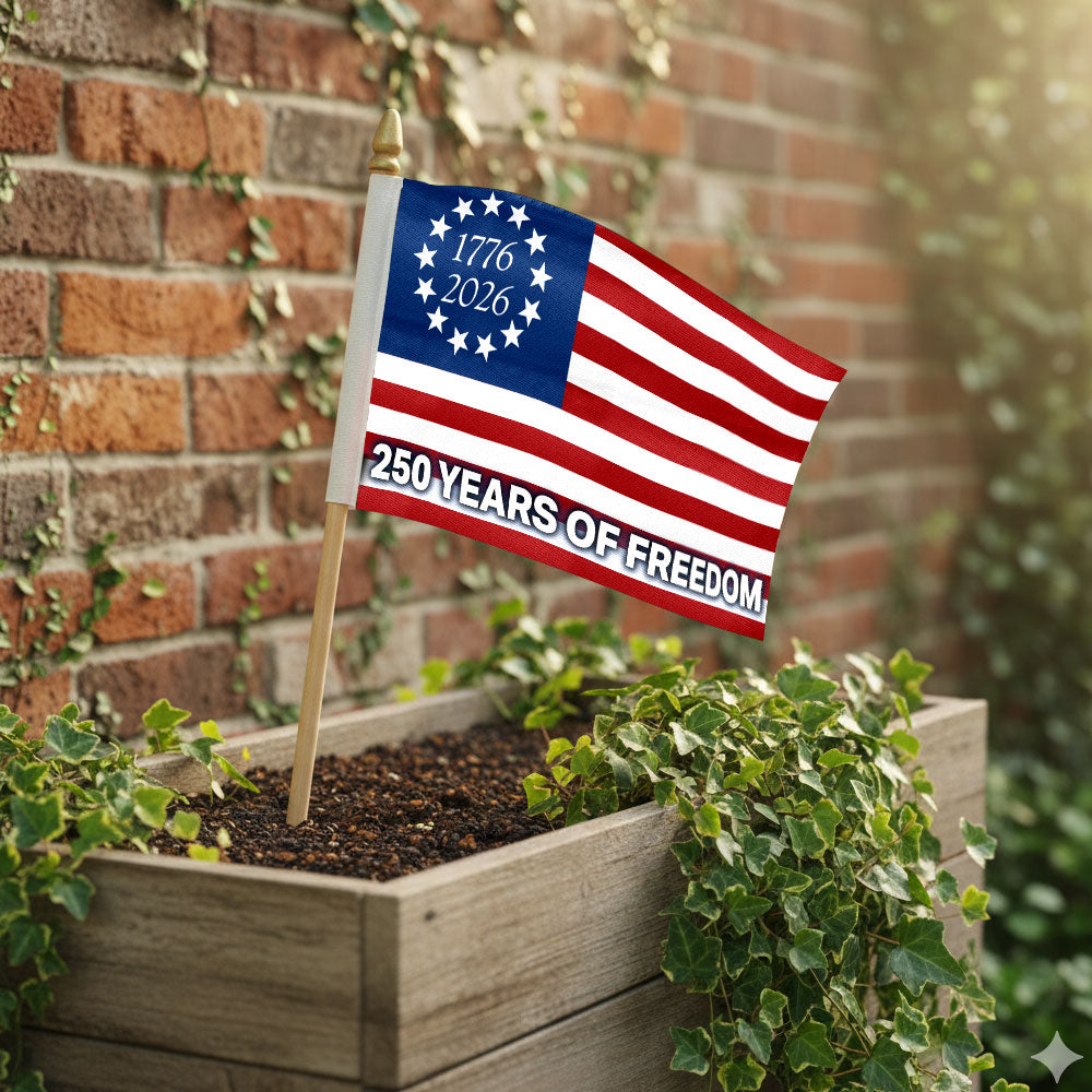 250 Years of Freedom Independence Day Betsy Ross American Handheld Flag