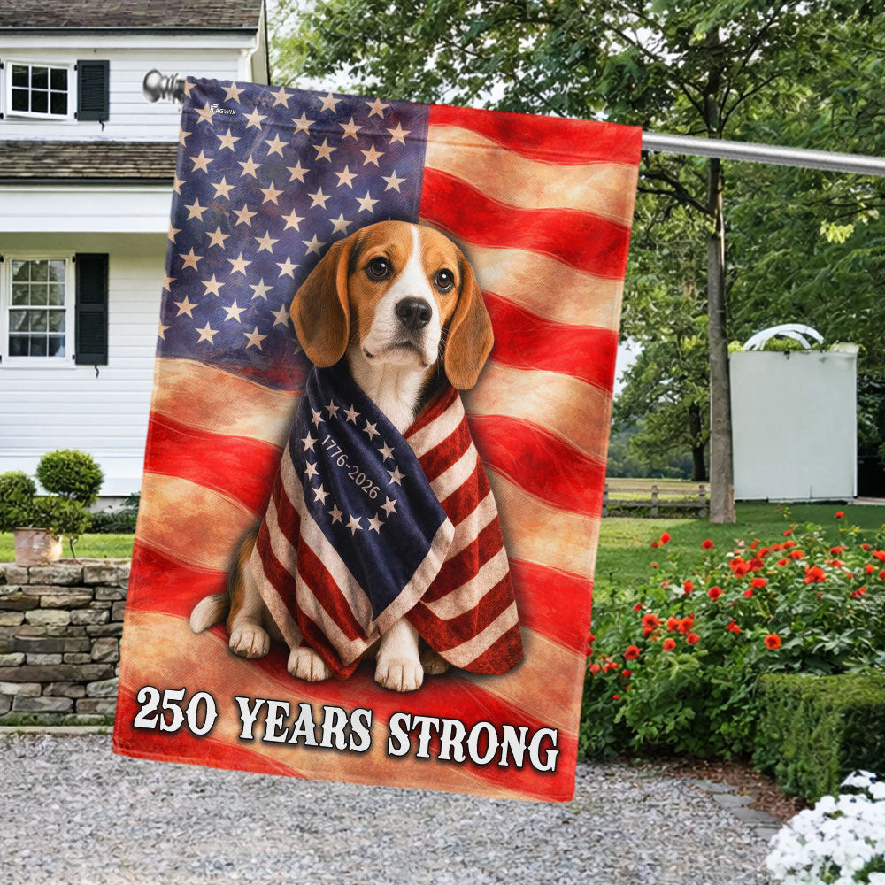 Beagle American Patriot Flag, 250 Years Strong Dog US Flag