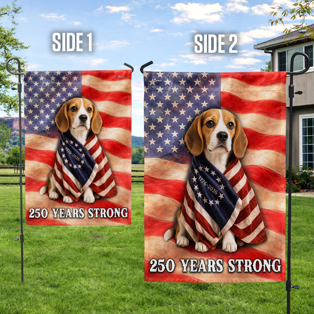 Beagle American Patriot Flag, 250 Years Strong Dog US Flag