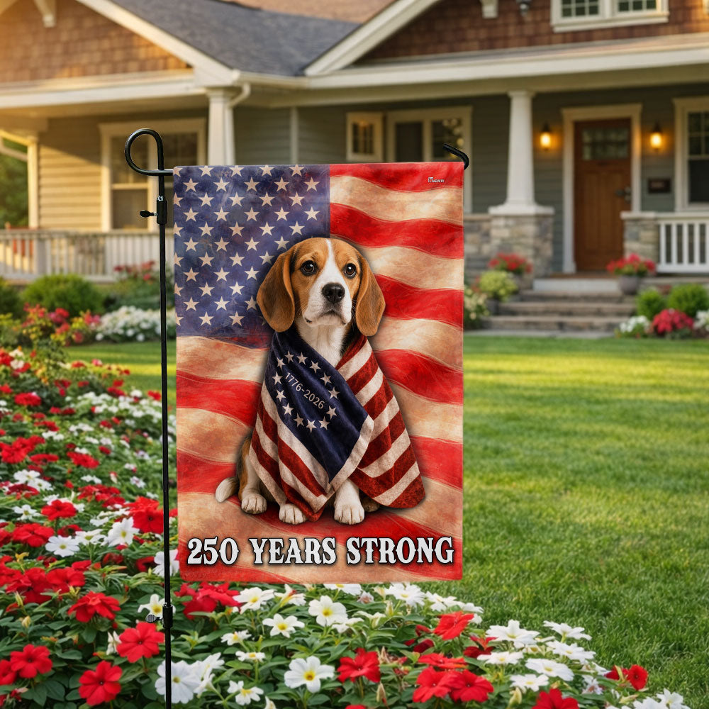 Beagle American Patriot Flag, 250 Years Strong Dog US Flag